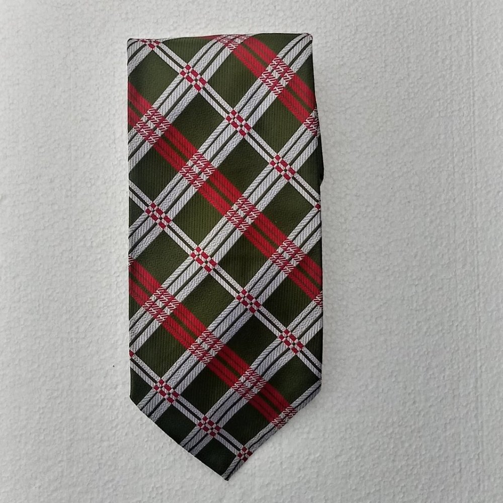 Cool Retro J.C. Penney Tie Green, Red & Silver